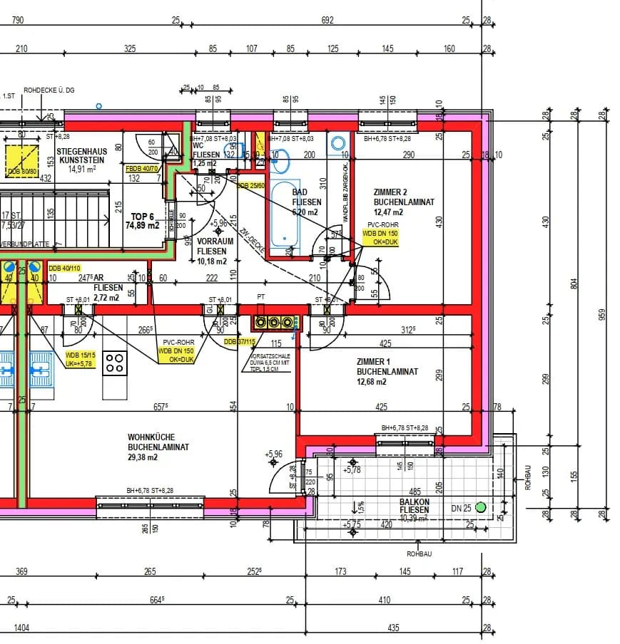 3-Zimmer-Wohnung mieten in Melk – 74,88 m², € 696 – Bild 2 von 2