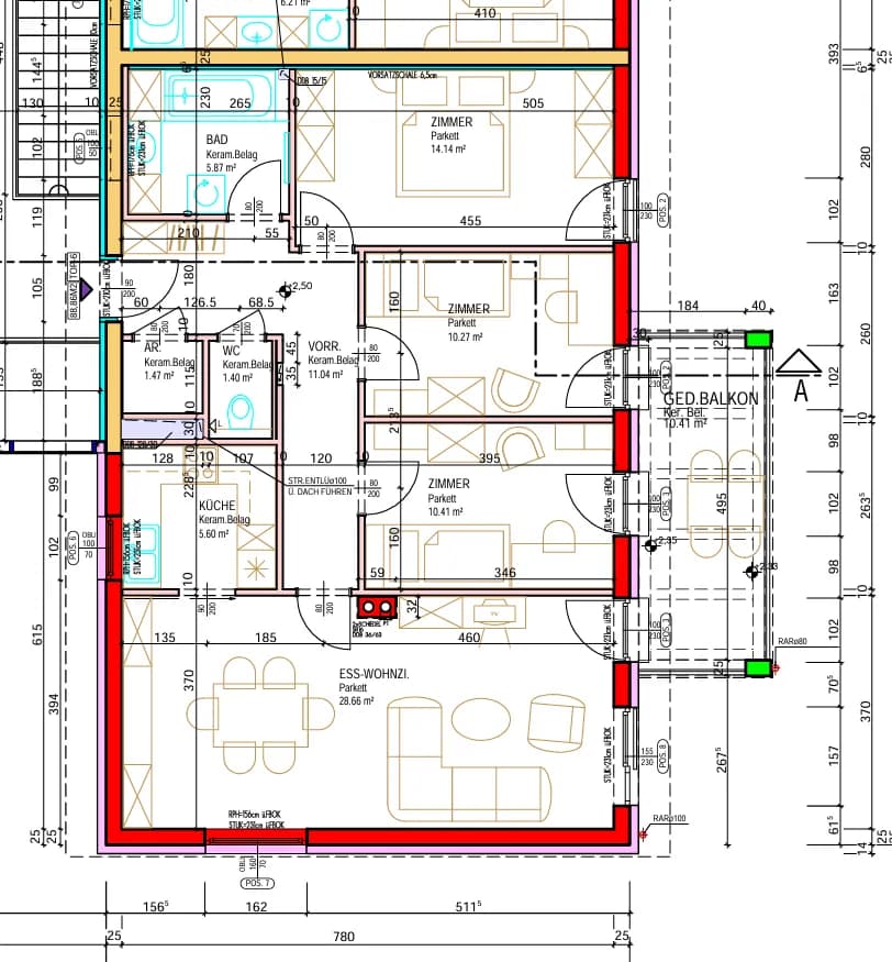 4-Zimmer-Wohnung mieten in Amstetten – 88,86 m², € 839 – Bild 2 von 2
