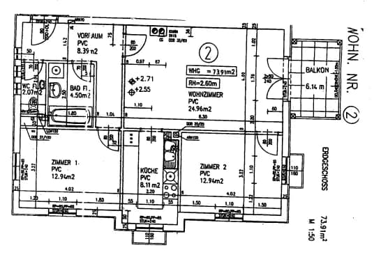 3-Zimmer-Wohnung mieten in Melk – 73,91 m², € 545 – Bild 2 von 2