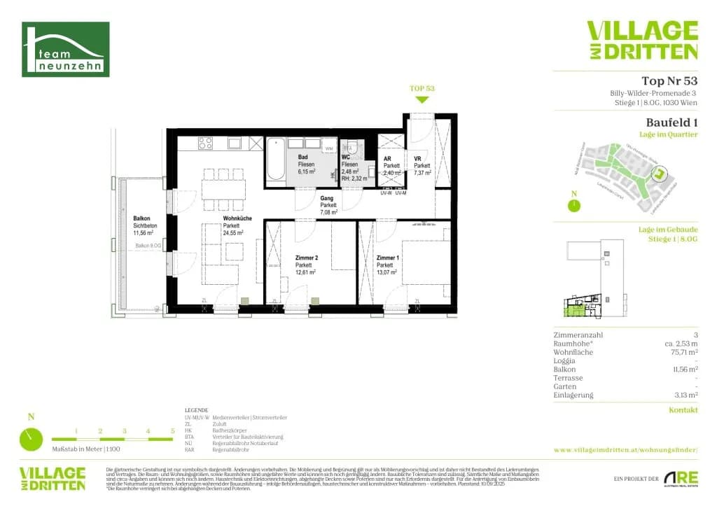 3-Zimmer-Wohnung mieten in Wien – 74,29 m², € 1.899 – Bild 29 von 29