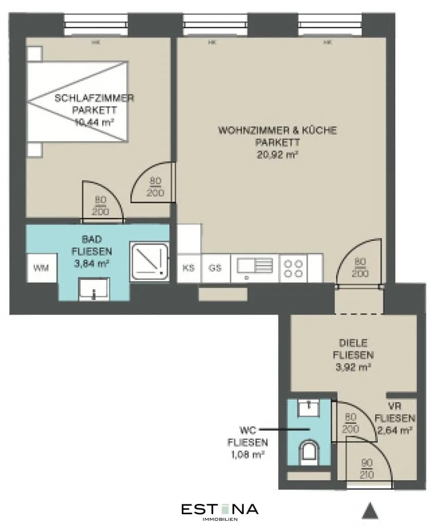 2-Zimmer-Wohnung kaufen in Wien – 42,8 m², € 199.000 – Bild 11 von 12