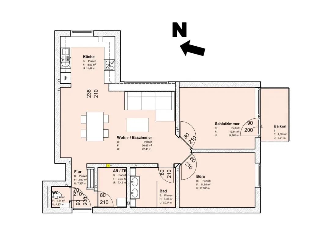 3-Zimmer-Wohnung kaufen in Steyr – 72,88 m², € 298.000 – Bild 3 von 81