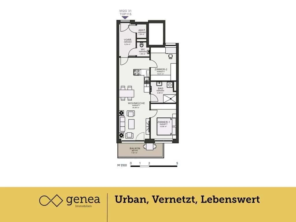 3-Zimmer-Wohnung mieten in Graz – 66,11 m², € 1.018 – Bild 2 von 28