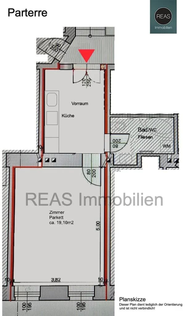 1-Zimmer-Gewerbeimmobilie mieten in Wien – 38 m², € 549 – Bild 12 von 12