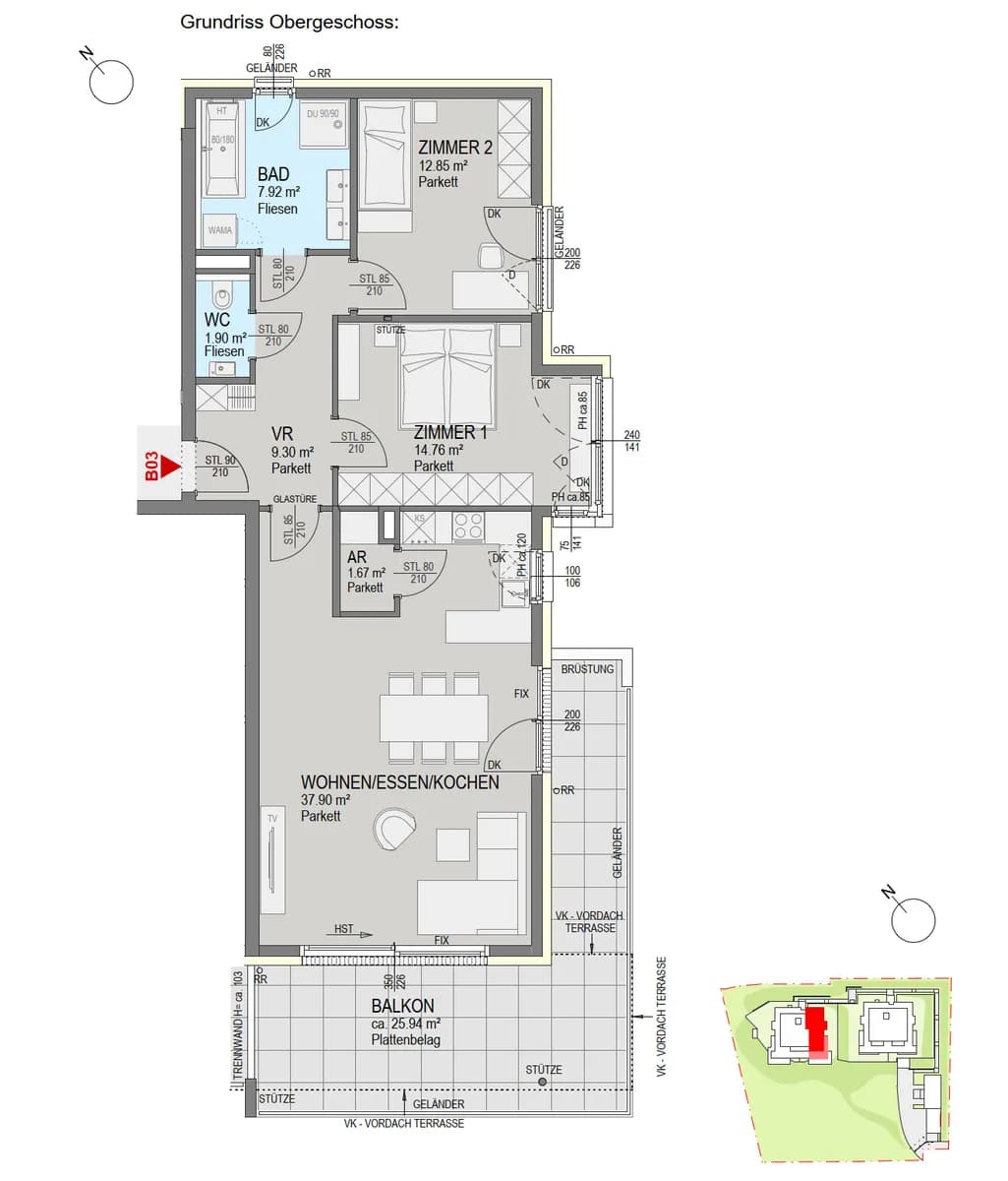 3-Zimmer-Wohnung kaufen in Graz – 86,3 m², € 615.000 – Bild 4 von 6
