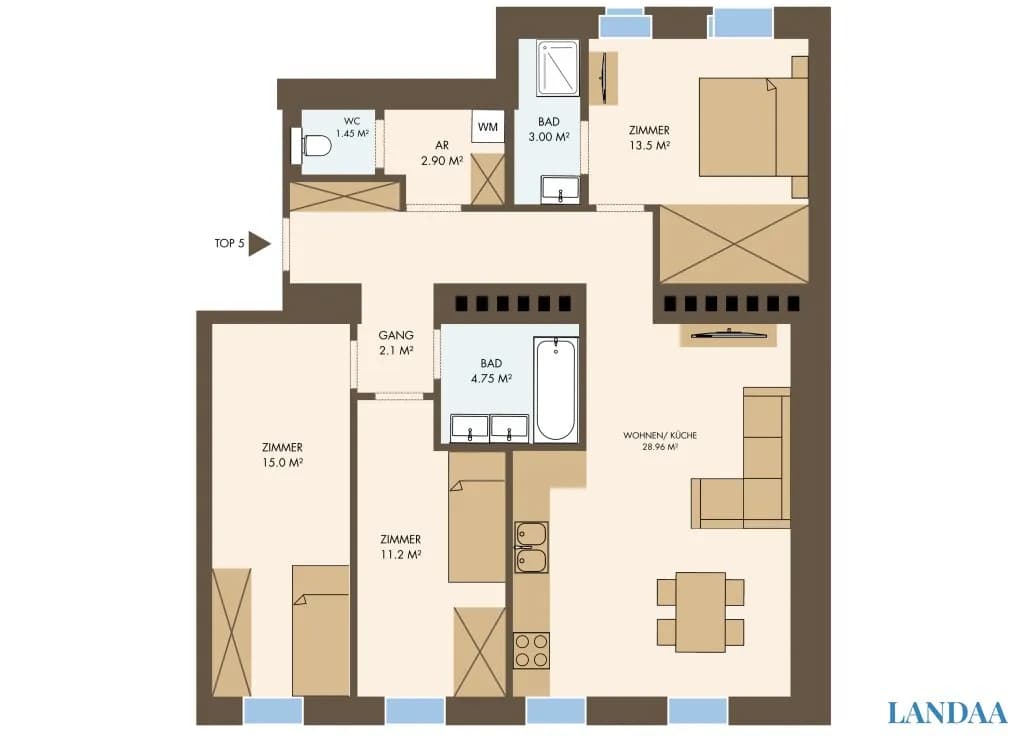 4-Zimmer-Wohnung kaufen in Wien – 89,56 m², € 895.000 – Bild 10 von 10