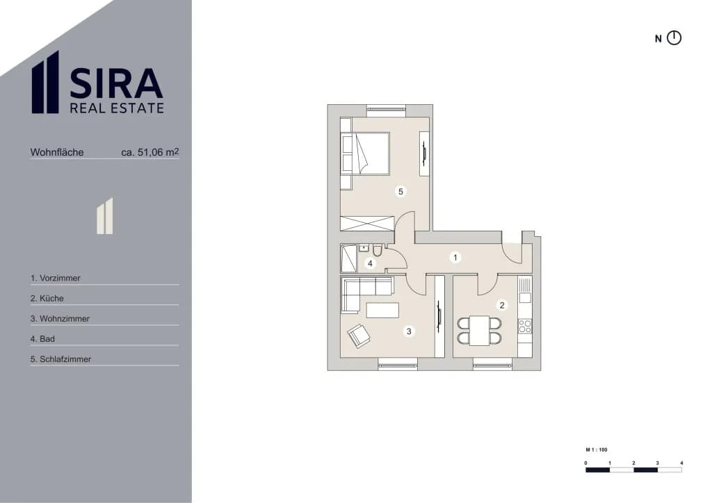 2-Zimmer-Wohnung kaufen in Tulln – 51,06 m², € 209.000 – Bild 8 von 8