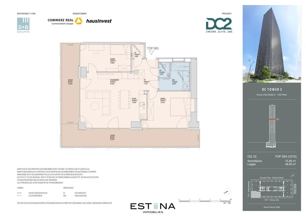 3-Zimmer-Wohnung mieten in Wien – 75,88 m², € 2.600 – Bild 20 von 21