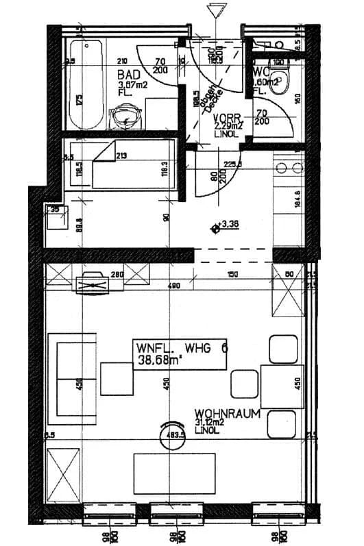Wohnung mieten in Horn – 38,68 m², € 601 – Bild 4 von 4