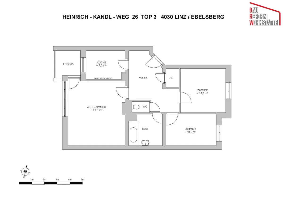 3-Zimmer-Wohnung mieten in Linz – 78,12 m², € 976 – Bild 2 von 9