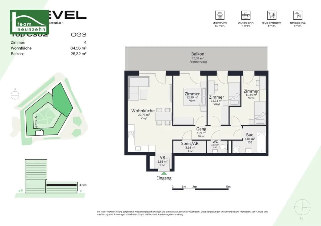 4-Zimmer-Wohnung mieten in Graz – 84,56 m², € 1.329 – Bild 23 von 23