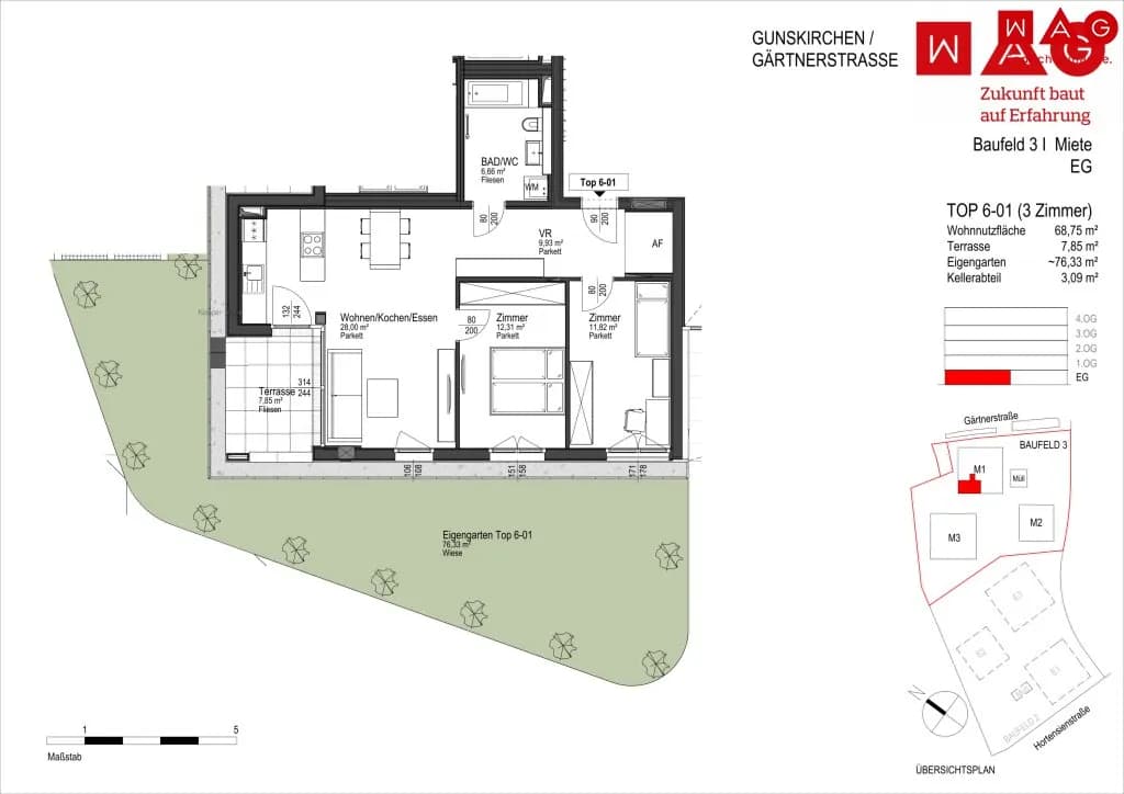3-Zimmer-Wohnung mieten in Wels-Land – 69 m², € 975 – Bild 10 von 11