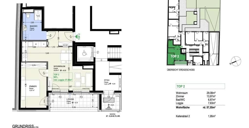 2-Zimmer-Wohnung kaufen in Wien – 57,55 m², € 335.000 – Bild 5 von 10