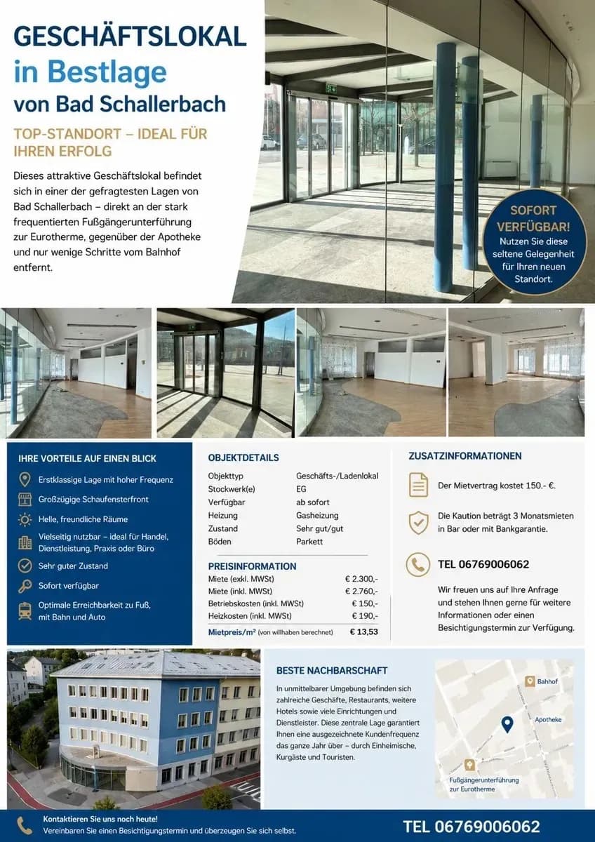 Gewerbeimmobilie mieten in Grieskirchen – 170 m², € 2.300