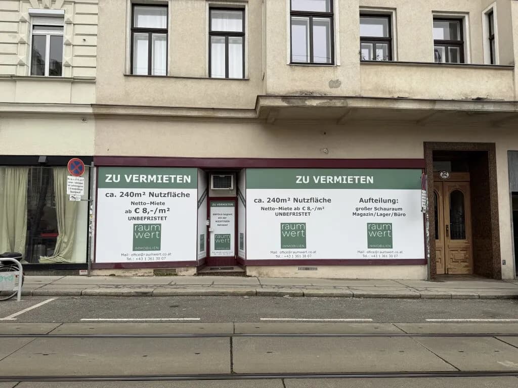 6-Zimmer-Gewerbeimmobilie mieten in Wien – 239 m², € 2.381