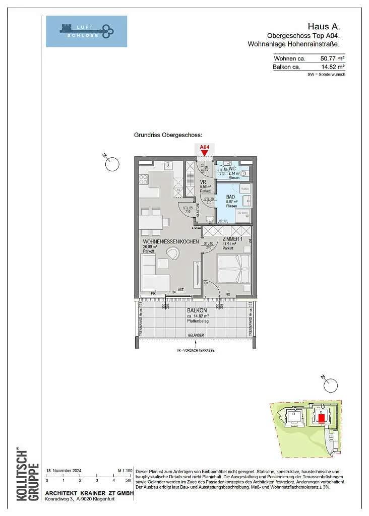 2-Zimmer-Wohnung kaufen in Graz – 50,77 m², € 354.000 – Bild 2 von 6