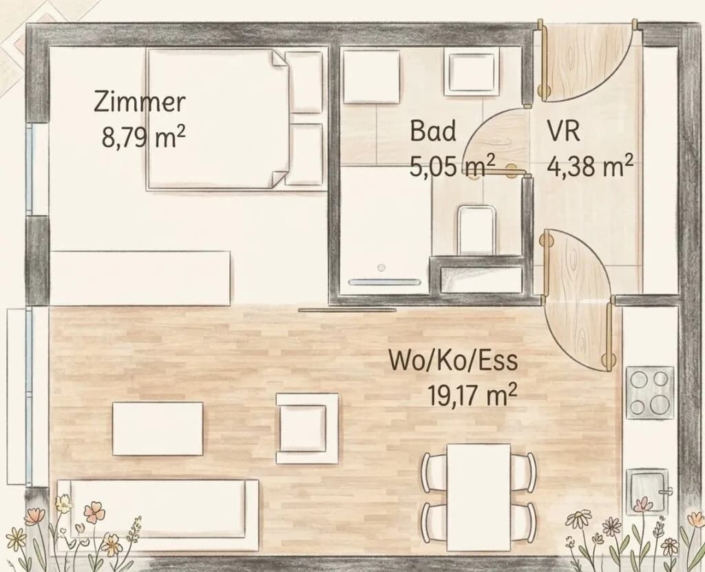 2-Zimmer-Wohnung kaufen in Graz – 37,39 m², € 150.000 – Bild 6 von 6