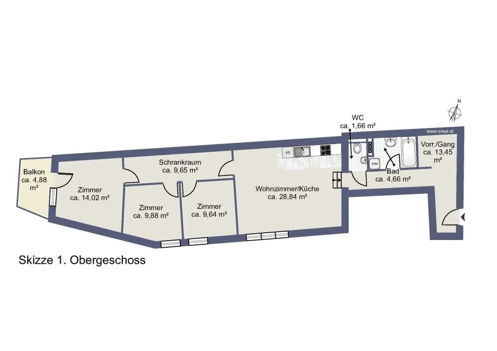4-Zimmer-Wohnung kaufen in Amstetten – 92,86 m², € 348.500 – Bild 16 von 16
