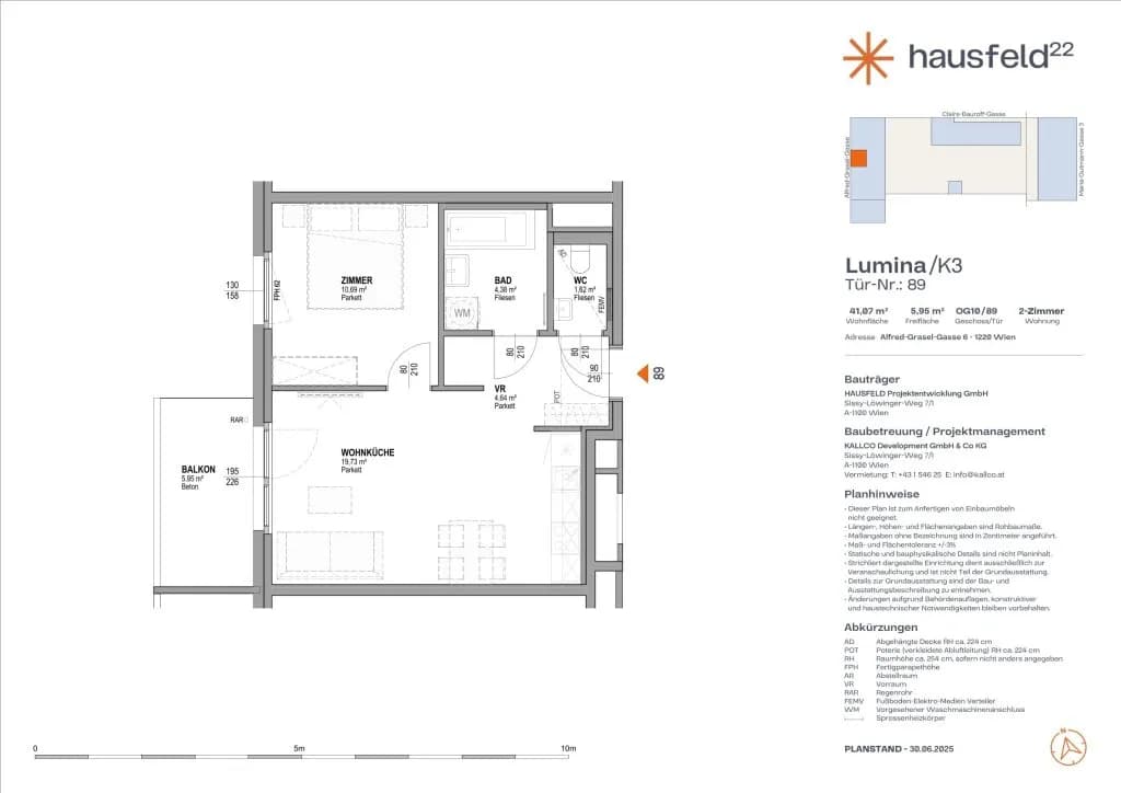 2-Zimmer-Wohnung mieten in Wien – 41,06 m², € 910 – Bild 1 von 14