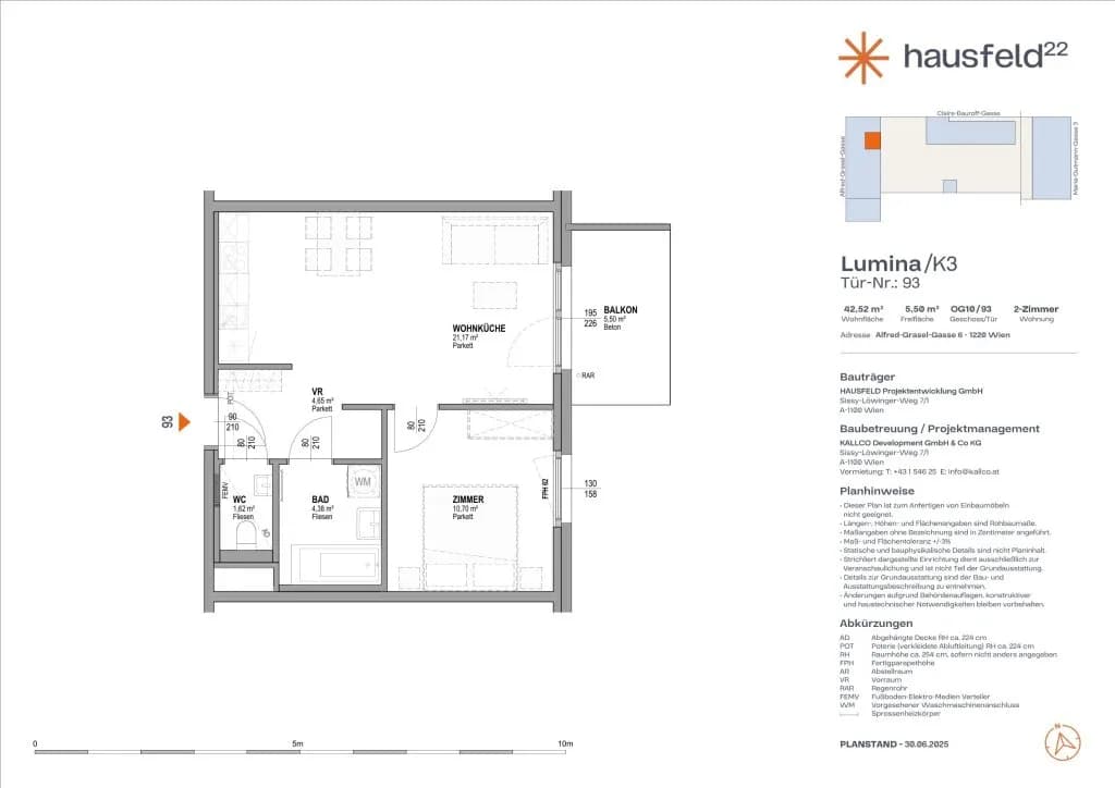 2-Zimmer-Wohnung mieten in Wien – 42,57 m², € 930