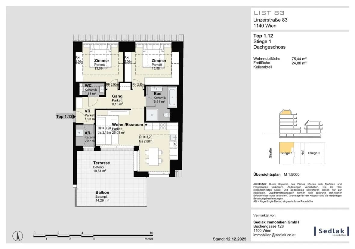 3-Zimmer-Wohnung kaufen in Wien – 75,44 m², € 575.000 – Bild 3 von 6