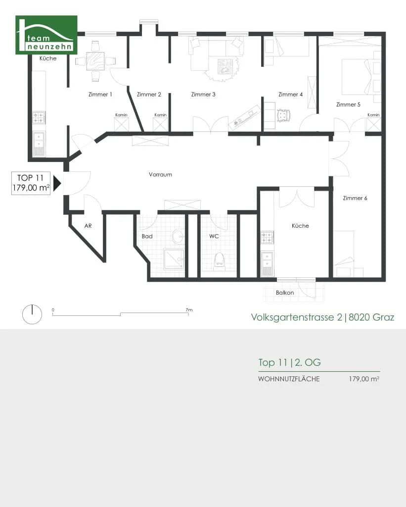 6-Zimmer-Wohnung mieten in Graz – 179,69 m², € 2.275 – Bild 17 von 17