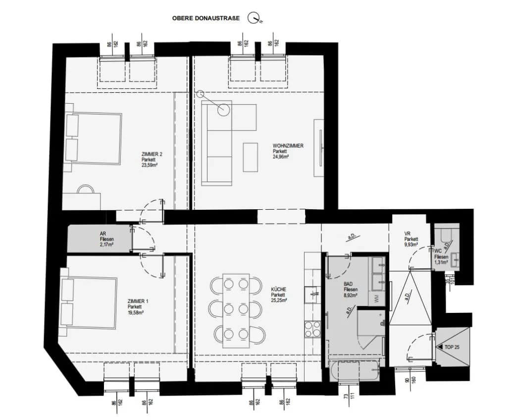 3-Zimmer-Wohnung mieten in Wien – 115,75 m², € 2.088 – Bild 12 von 13