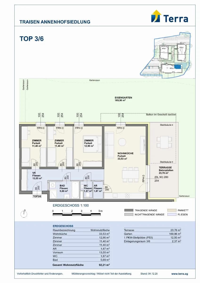 4-Zimmer-Wohnung mieten in Lilienfeld – 92,17 m², € 1.260 – Bild 6 von 6