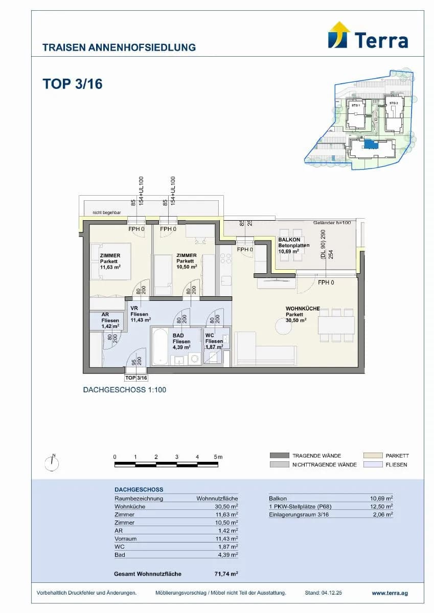 3-Zimmer-Wohnung mieten in Lilienfeld – 71,74 m², € 837 – Bild 6 von 6