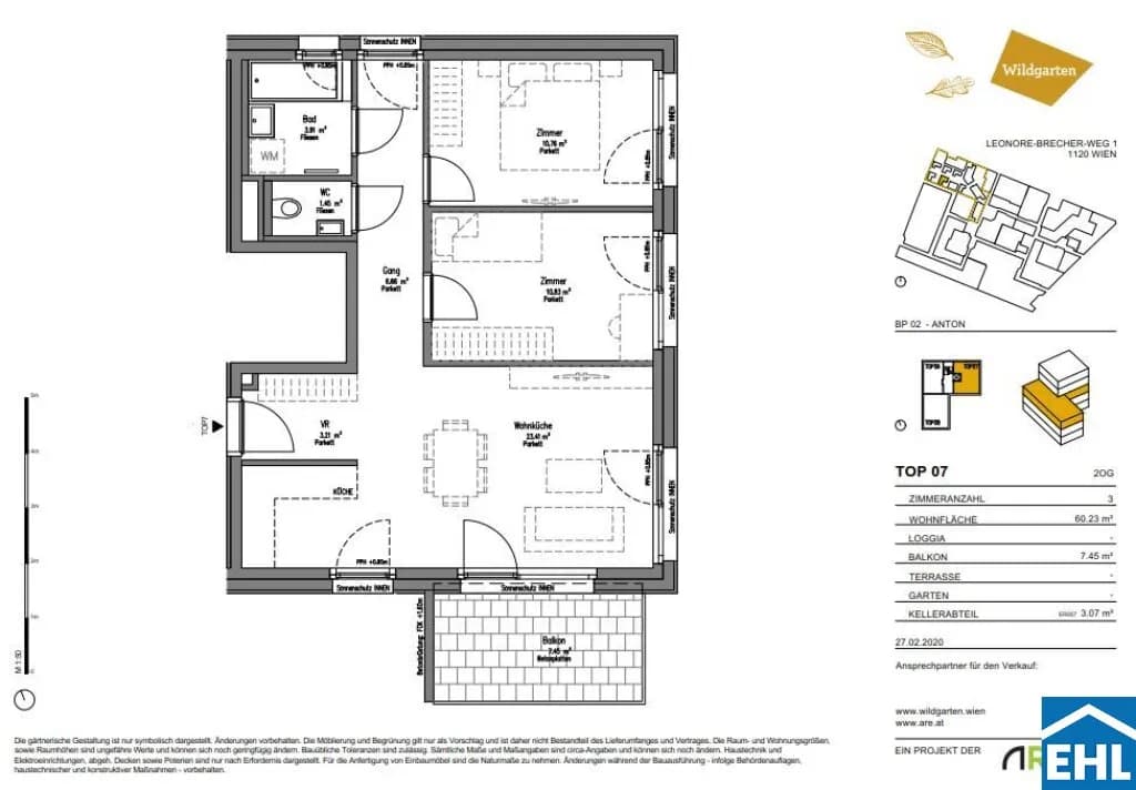 3-Zimmer-Wohnung mieten in Wien – 60,3 m², € 1.199 – Bild 16 von 16