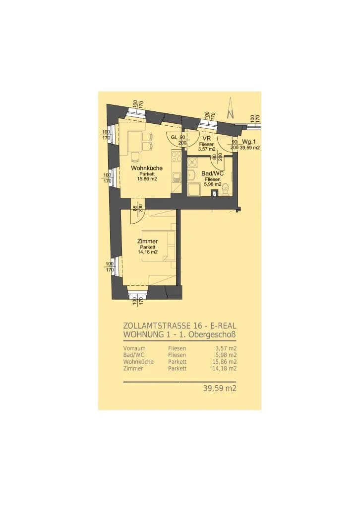 2-Zimmer-Wohnung mieten in Linz – 39,59 m², € 666 – Bild 10 von 10