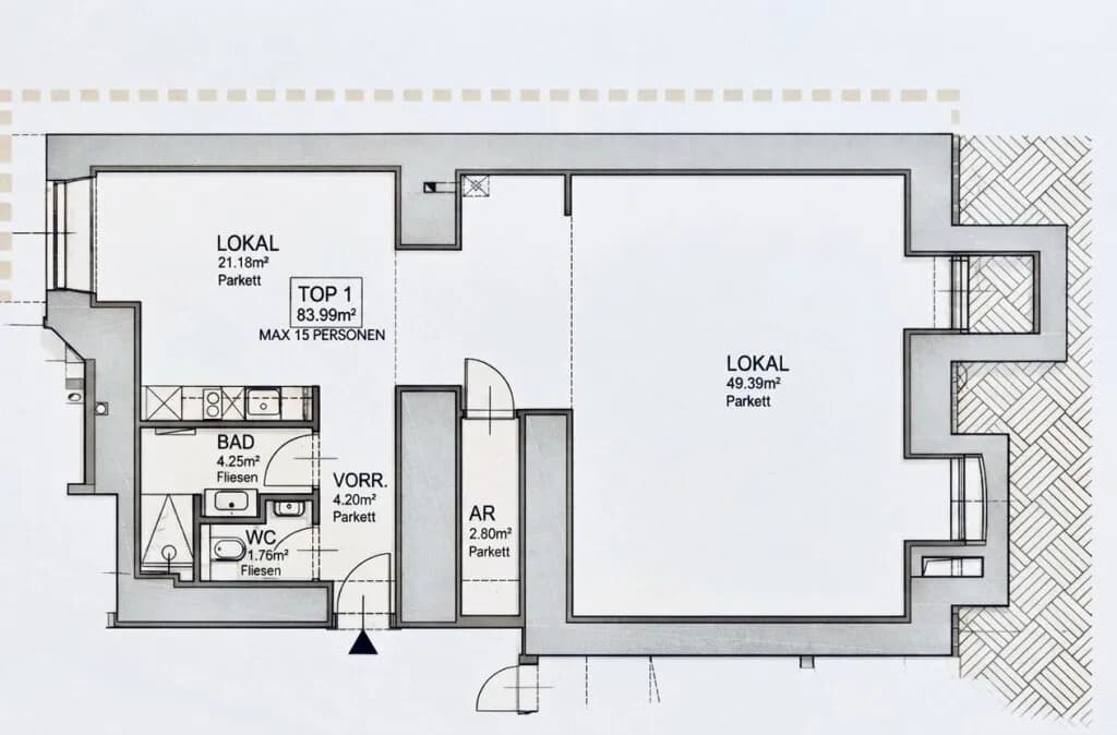 1-Zimmer-Gewerbeimmobilie mieten in Wien – 83,6 m², € 1.574 – Bild 16 von 24