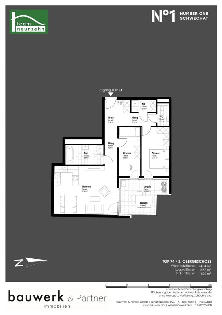 Immobilie kaufen in Bruck an der Leitha – 74,34 m², € 390.500 – Bild 13 von 13