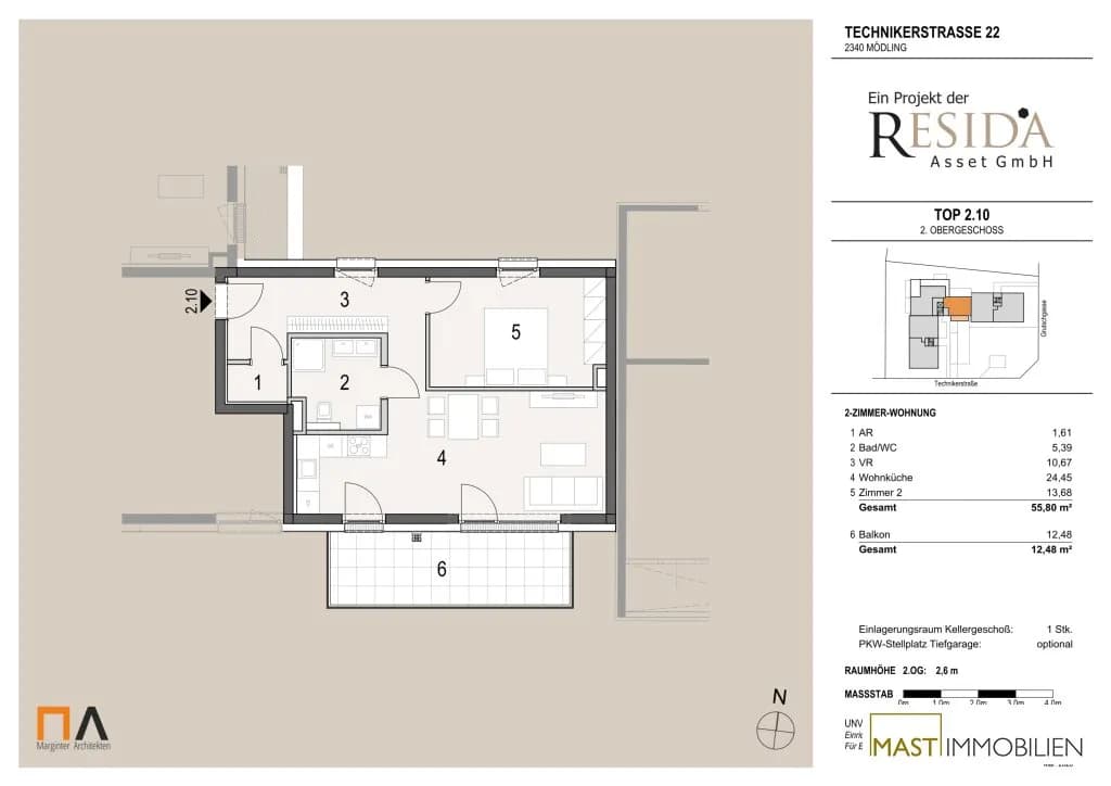 2-Zimmer-Wohnung kaufen in Mödling – 55,8 m², € 399.000 – Bild 13 von 13