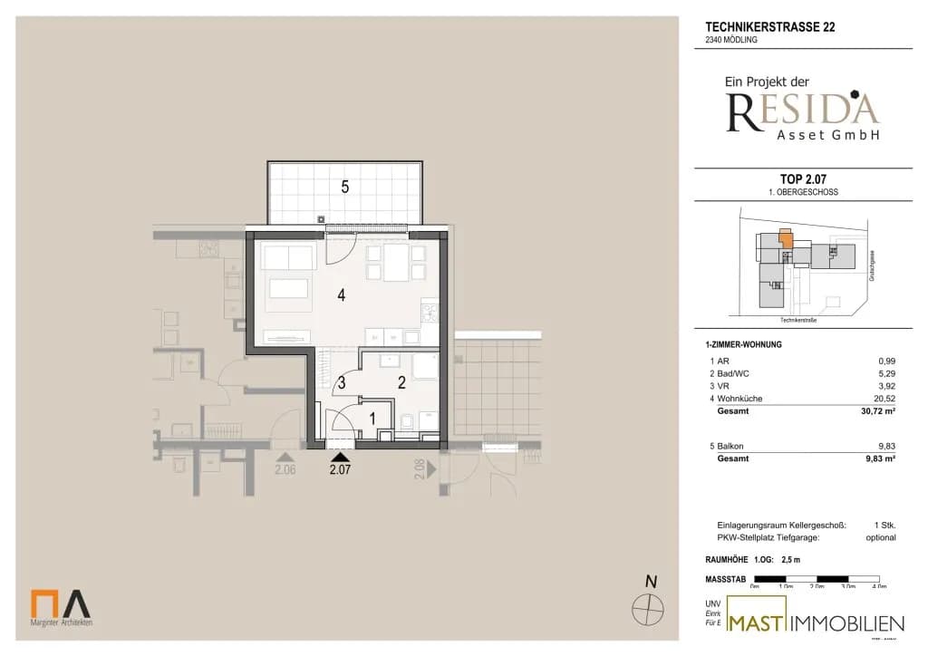 1-Zimmer-Wohnung kaufen in Mödling – 30,72 m², € 207.000 – Bild 10 von 10