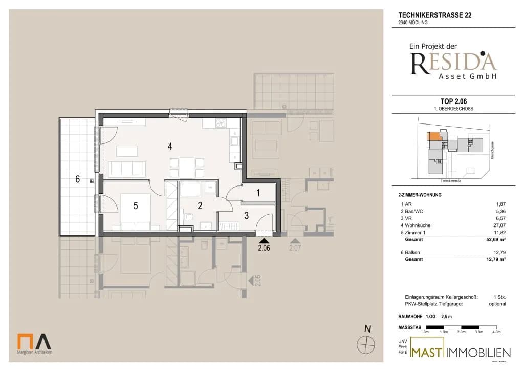 2-Zimmer-Wohnung kaufen in Mödling – 52,69 m², € 315.000 – Bild 12 von 12