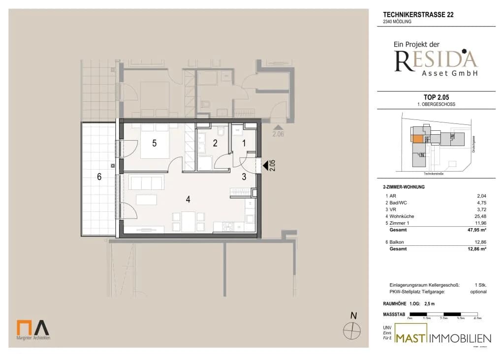 2-Zimmer-Wohnung kaufen in Mödling – 47,95 m², € 309.000 – Bild 11 von 11