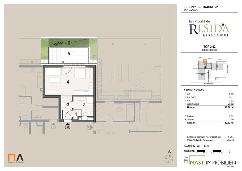 1-Zimmer-Wohnung kaufen in Mödling – 30,54 m², € 219.000 – Bild 11 von 11