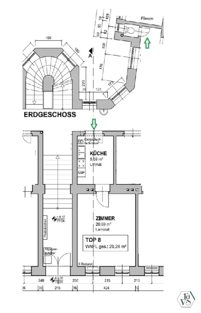1-Zimmer-Gewerbeimmobilie mieten in Wien – 29,28 m², € 408 – Bild 11 von 11