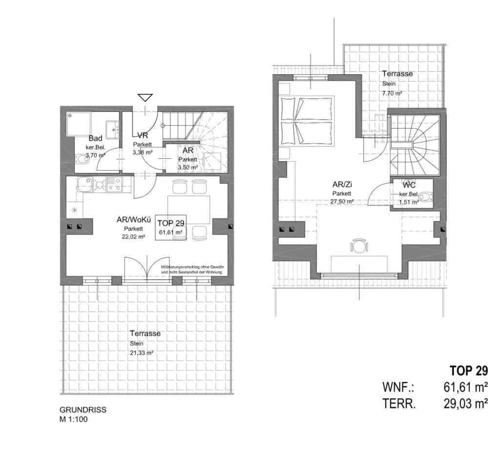 2-Zimmer-Wohnung mieten in Mödling – 61,61 m², € 1.099 – Bild 9 von 14