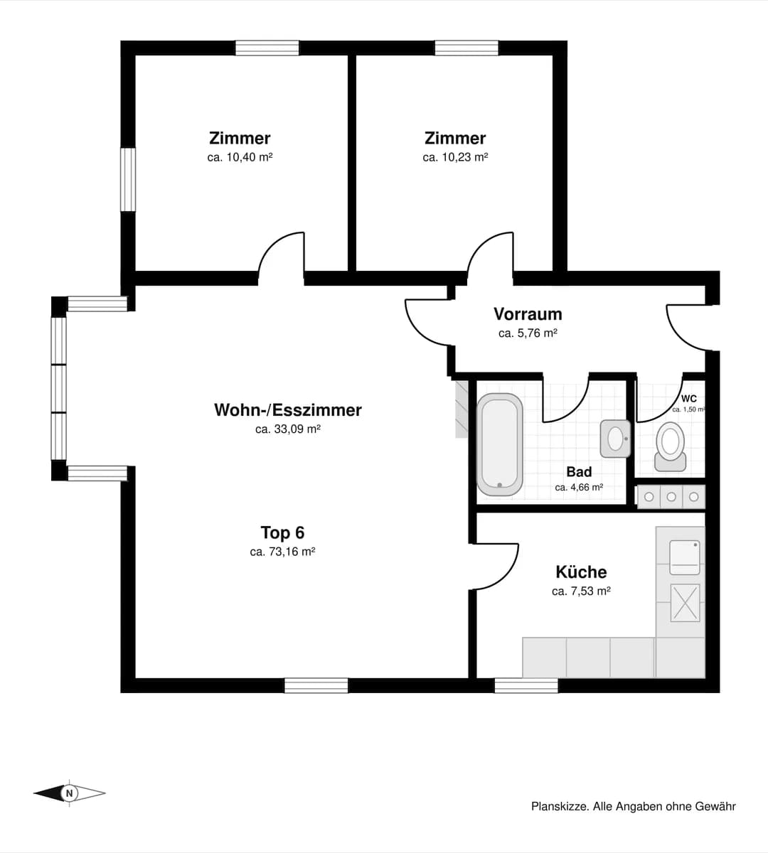 3-Zimmer-Wohnung kaufen in Korneuburg – 73 m², € 290.000 – Bild 10 von 12