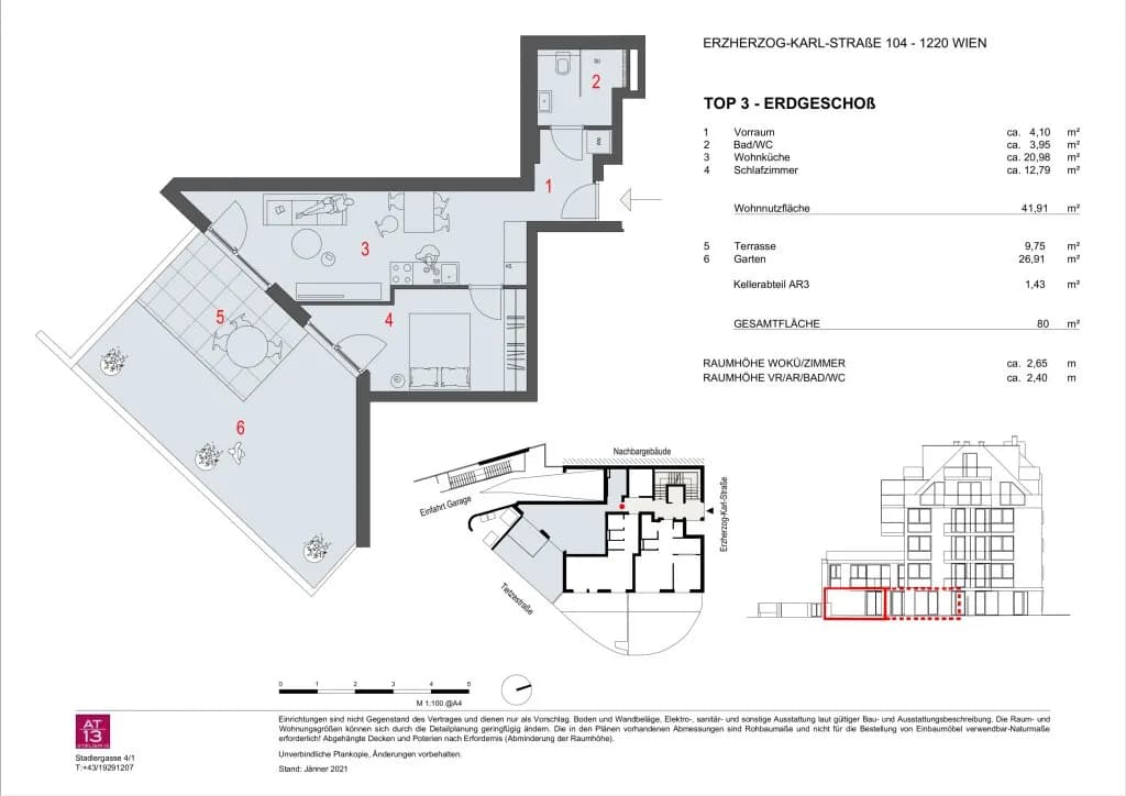 2-Zimmer-Wohnung kaufen in Wien – 41,91 m², € 279.900 – Bild 14 von 14