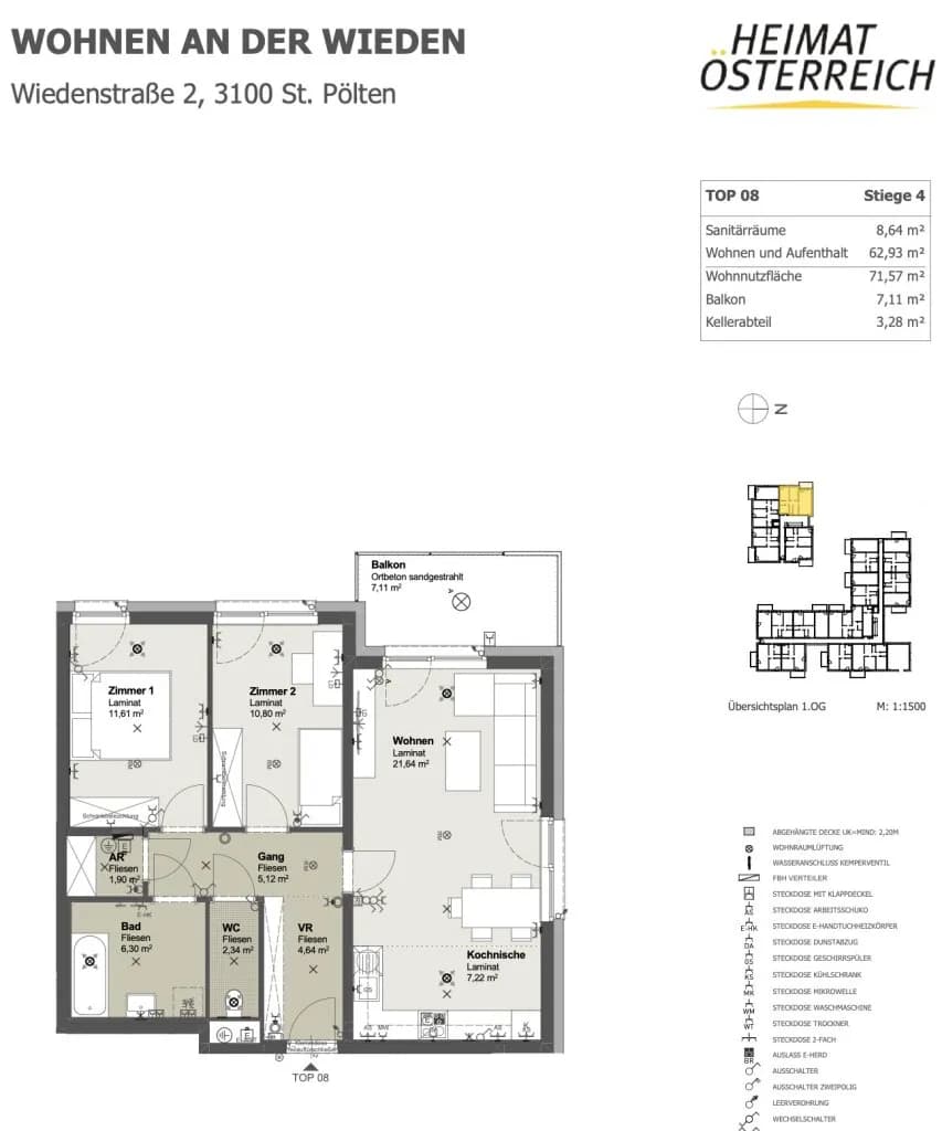 3-Zimmer-Wohnung mieten in Sankt Pölten – 71,57 m², € 905 – Bild 7 von 7