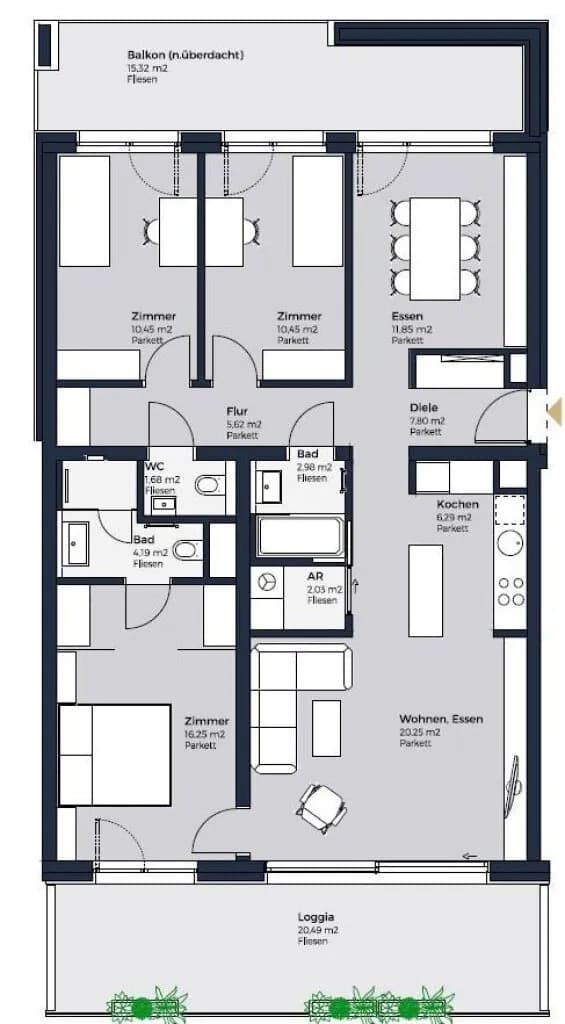 4-Zimmer-Wohnung kaufen in Mödling – 99,84 m², € 669.500 – Bild 8 von 10