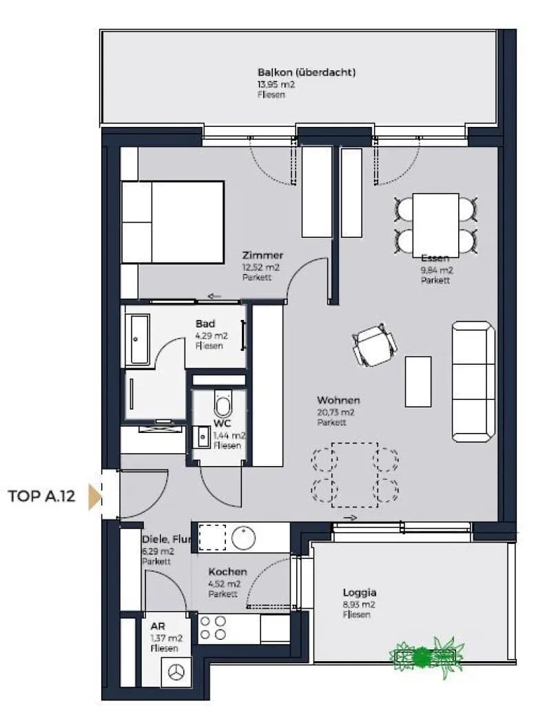 2-Zimmer-Wohnung kaufen in Mödling – 61 m², € 435.000 – Bild 17 von 19