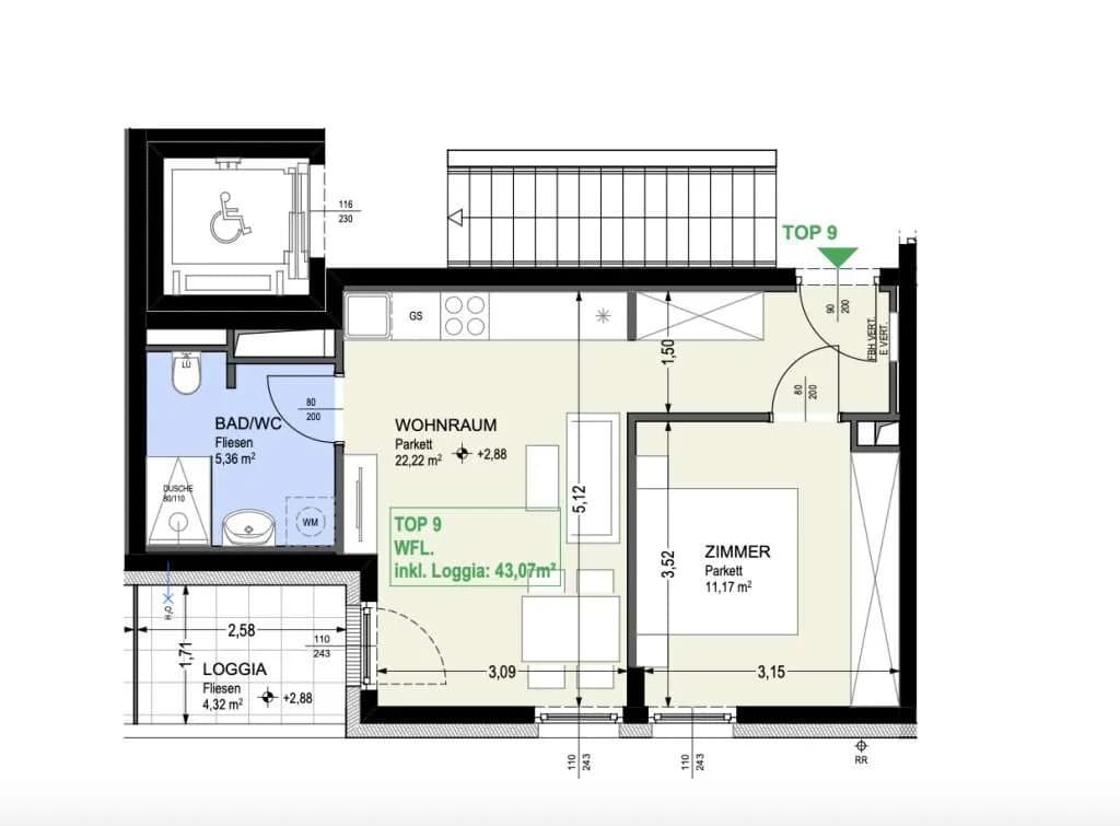 2-Zimmer-Wohnung kaufen in Wien – 38,75 m², € 249.000 – Bild 10 von 11
