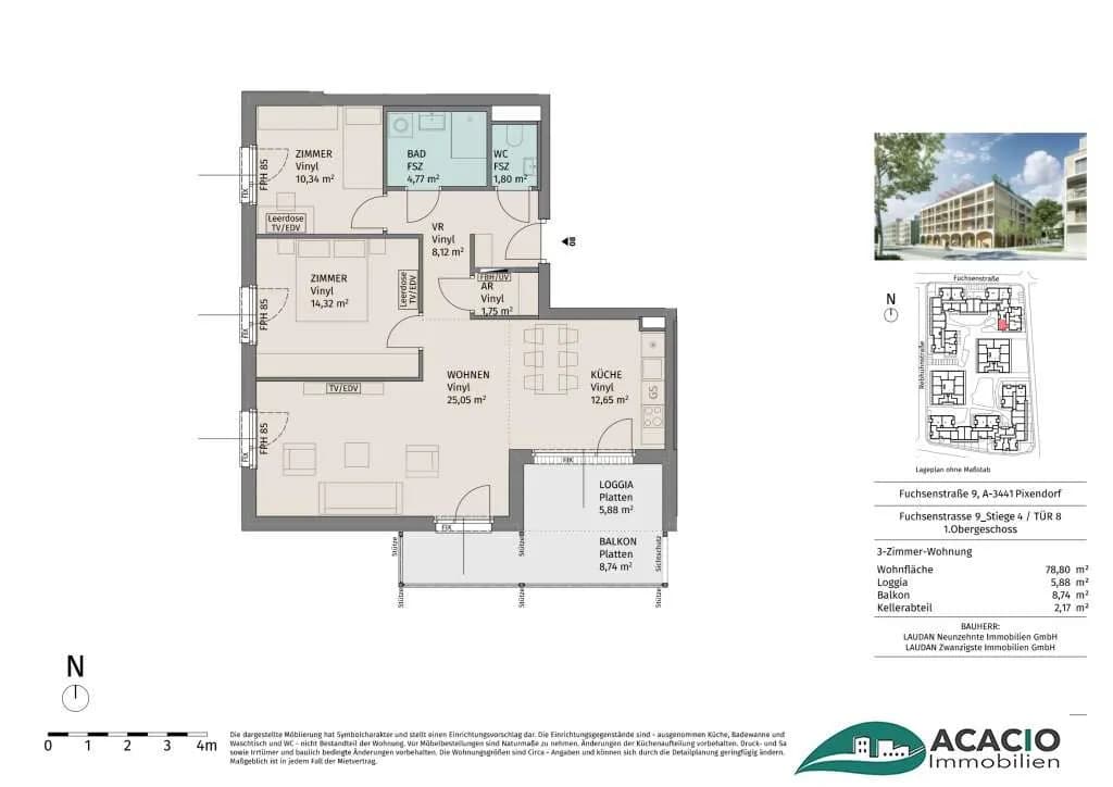 3-Zimmer-Wohnung mieten in Tulln – 78,8 m², € 1.185 – Bild 17 von 17