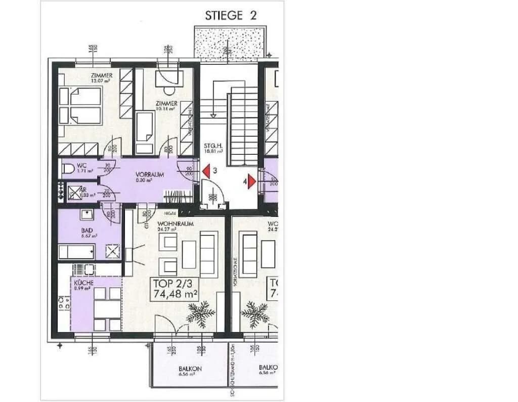 3-Zimmer-Wohnung mieten in Mistelbach – 74 m², € 1.054 – Bild 3 von 12