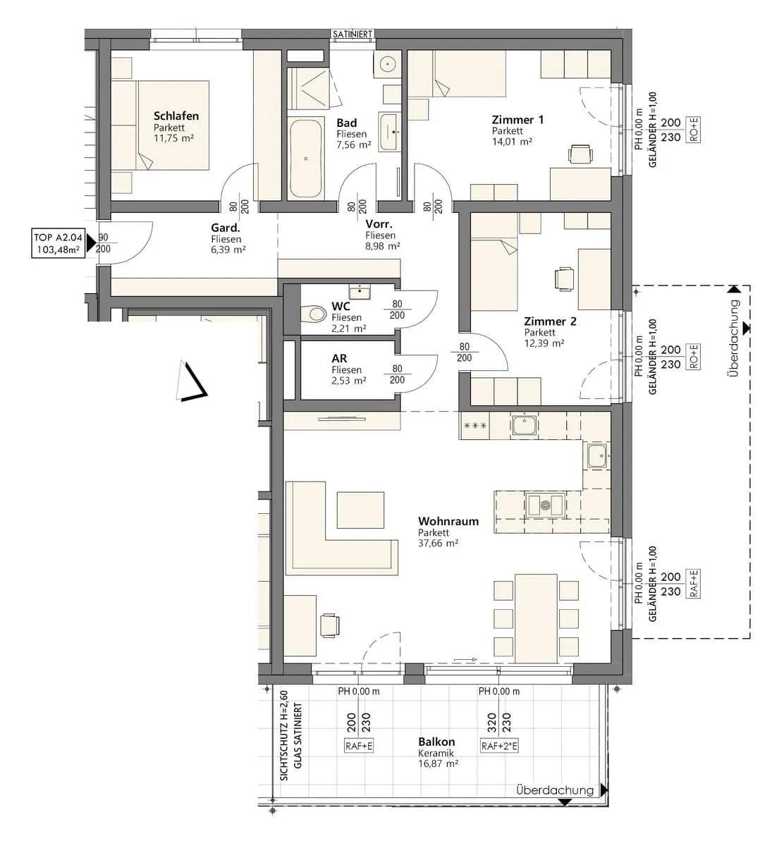 4-Zimmer-Wohnung kaufen in Linz – 103 m², € 529.000 – Bild 7 von 8