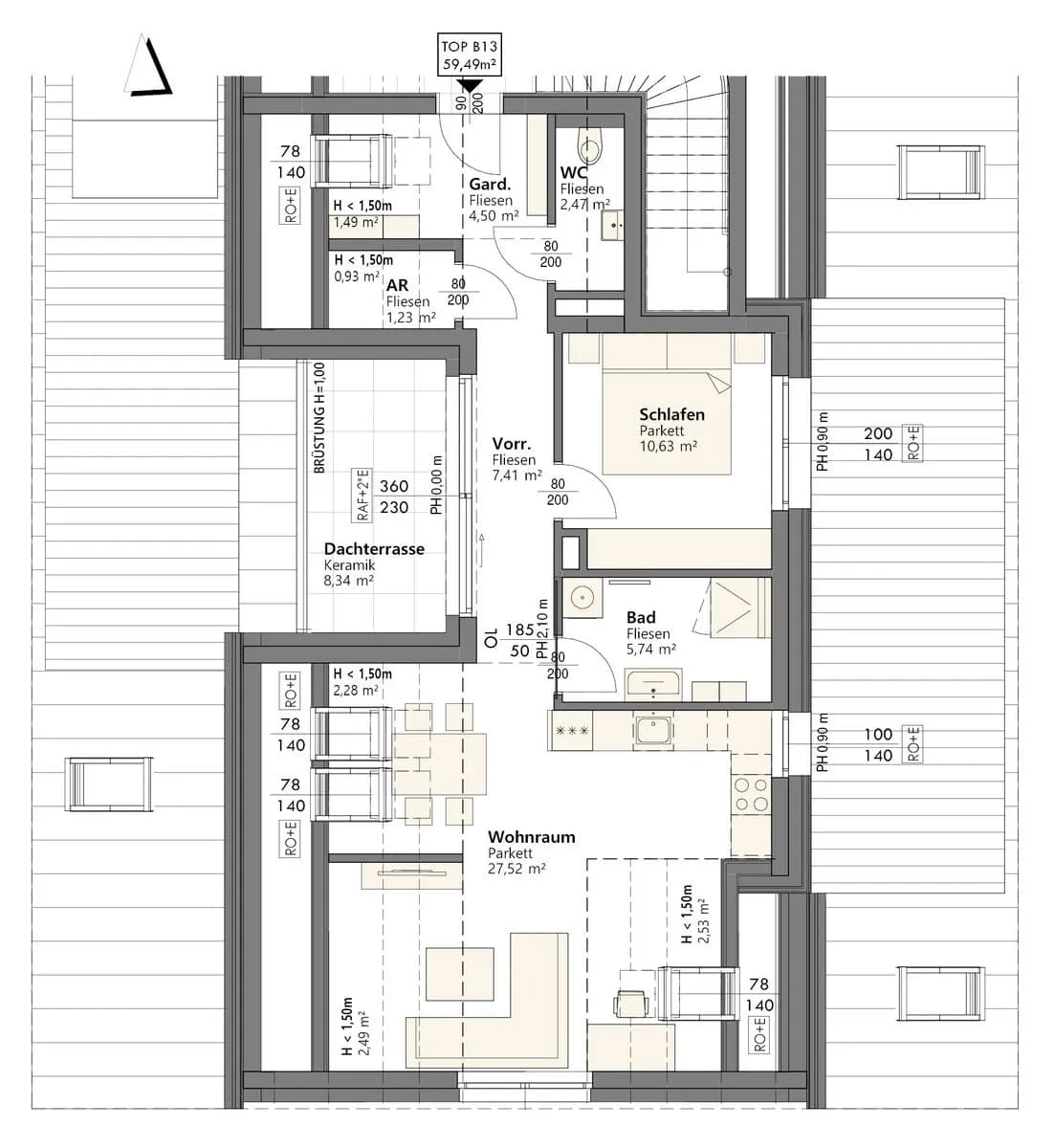 2-Zimmer-Wohnung kaufen in Linz – 59 m², € 349.000 – Bild 6 von 6